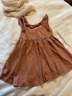 City mouse deep v back cotton twirl dress